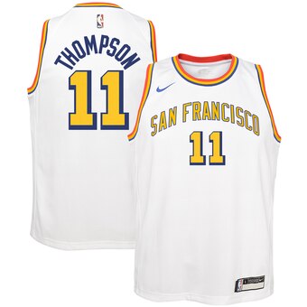 Men’s Golden State Warriors #11 Klay Thompson White San Francisco Classic Edition Swingman Jersey