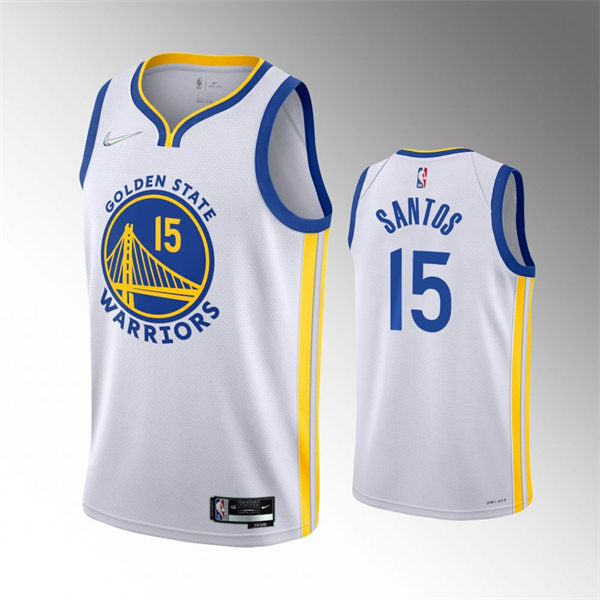 Mens Golden State Warriors #15 Gui Santos White Association Edition Swingman Jersey
