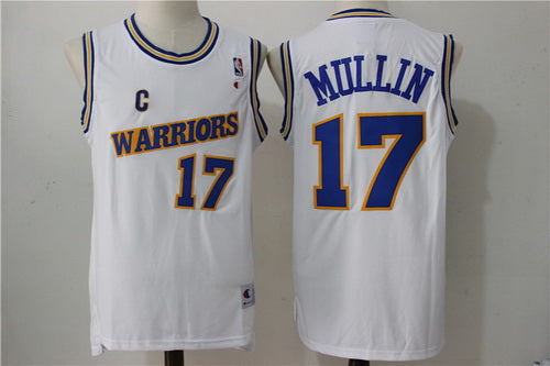 Men’s Golden State Warriors #17 Chris Mullin 1988-89 White Hardwood Classics Soul Swingman Throwback Jersey