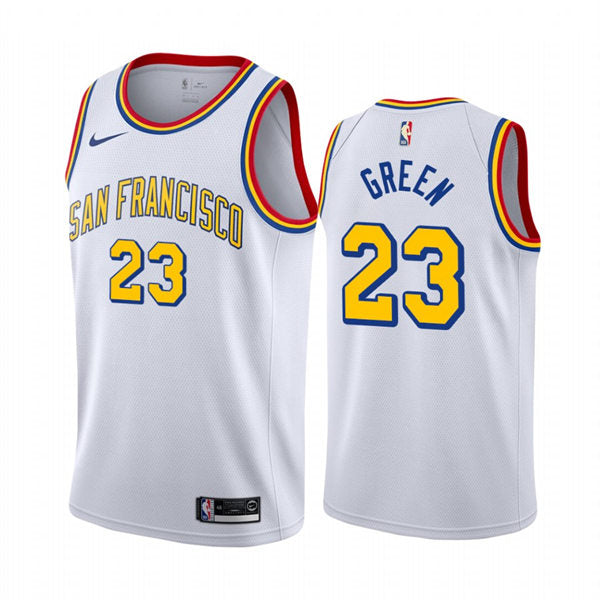 Mens Golden State Warriors #23 Draymond Green White San Francisco Classic Edition Swingman Jersey