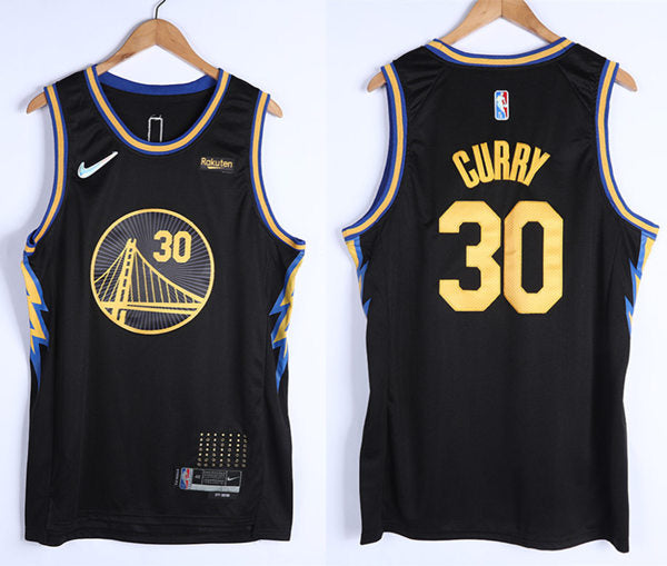 Men’s Golden State Warriors #30 Stephen Curry Black 2021-22 Diamond Nike City Edition Jersey