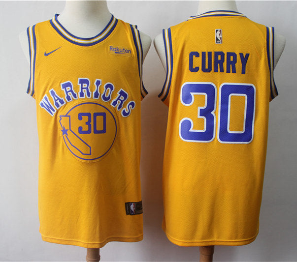 Men’s Golden State Warriors #30 Stephen Curry Nike Gold Hardwood Classics Swingman Jersey
