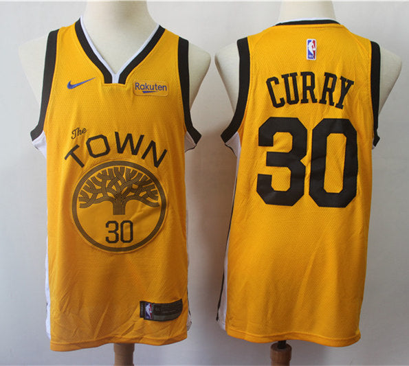 Men’s Golden State Warriors #30 Stephen Curry Nike Gold The City Classic Edition Swingman Jersey