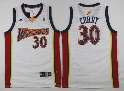 Men’s Golden State Warriors #30 Stephen Curry Rookie White Swingman Jersey