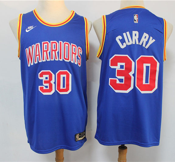 Men’s Golden State Warriors #30 Stephen Curry Royal Classic Edition Origins Jersey