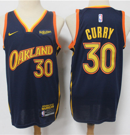 Men’s Golden State Warriors #30 Stephen Curry Stitched Nike Navy 2020-21 City Edition Jersey