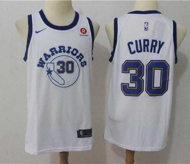 Men’s Golden State Warriors #30 Stephen Curry White Hardwood Classics Swingman Jersey