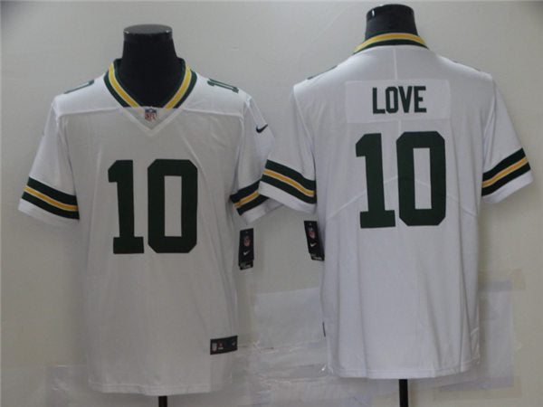 Mens Green Bay Packers #10 Jordan Love Nike White Vapor Limited Jersey