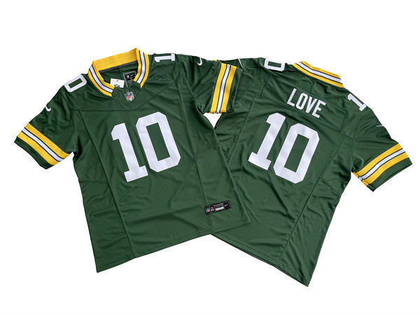Men’s Green Bay Packers #10 Jordan Love Player Nike Green Vapor F.U.S.E. Limited