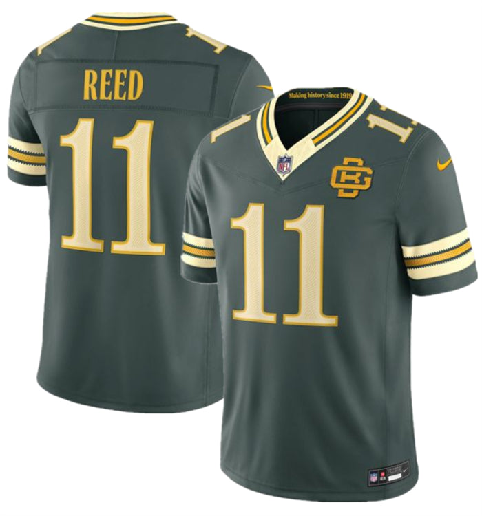 Men’s Green Bay Packers #11 Jayden Reed Dark Green 2026 F.U.S.E. Rivalries Collection Limited Stitched Football Jersey