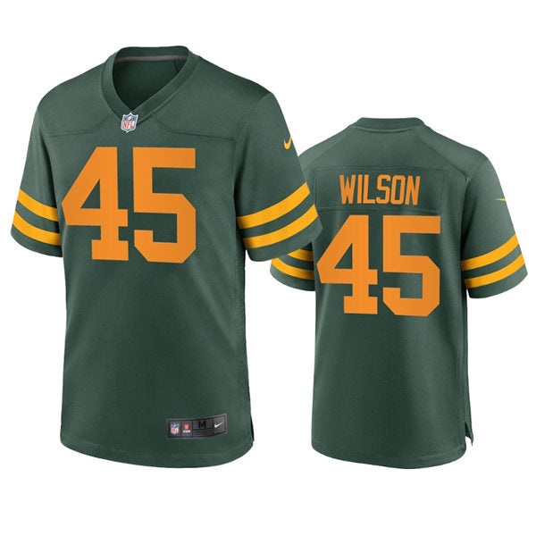 Mens Green Bay Packers #45 Eric Wilson Nike 2021 Green Alternate Retro 1950s Throwback Jersey