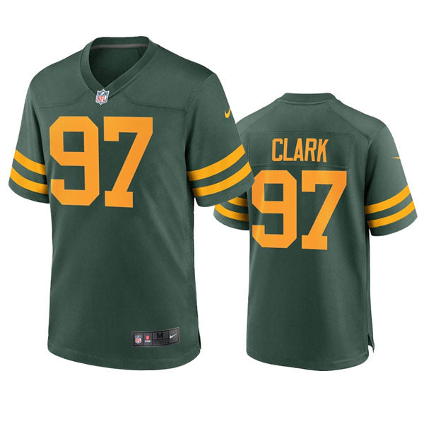 Men’s Green Bay Packers #97 Kenny Clark Nike 2021 Green Alternate Retro 1950s Throwback Jersey