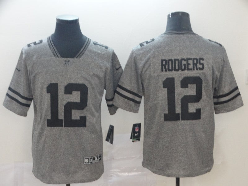 Men’s Green Bay Packers Aaron Rodgers #12 Gray Alternate Jersey