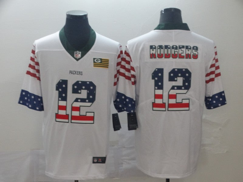 Men’s Green Bay Packers Aaron Rodgers #12 White Jersey