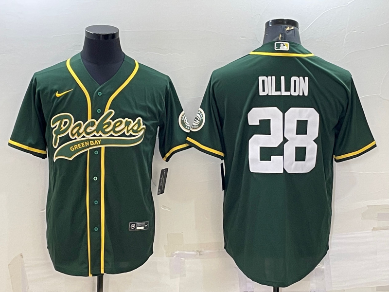 Men’s Green Bay Packers AJ Dillon #28 Green Jersey Joint Edition