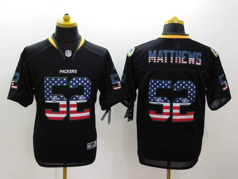 Men’s Green Bay Packers Clay Matthews #52 Black Jersey