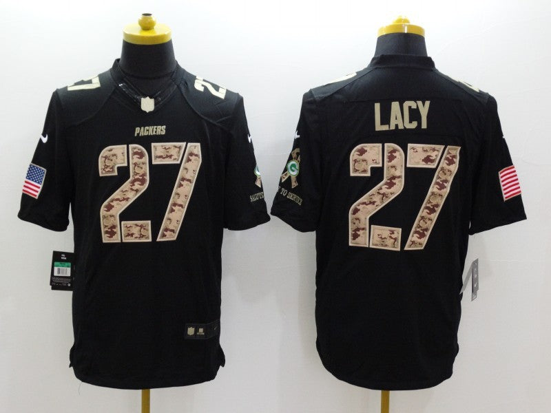 Men’s Green Bay Packers Eddie Lacy #27 Black Jersey