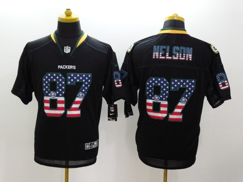 Men’s Green Bay Packers Jordy Nelson #87 Black Jersey