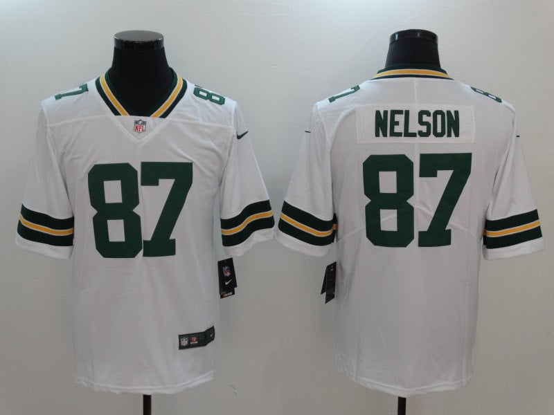 Mens Green Bay Packers Retired Player #87 Jordy Nelson Player Nike White Game Football Jersey