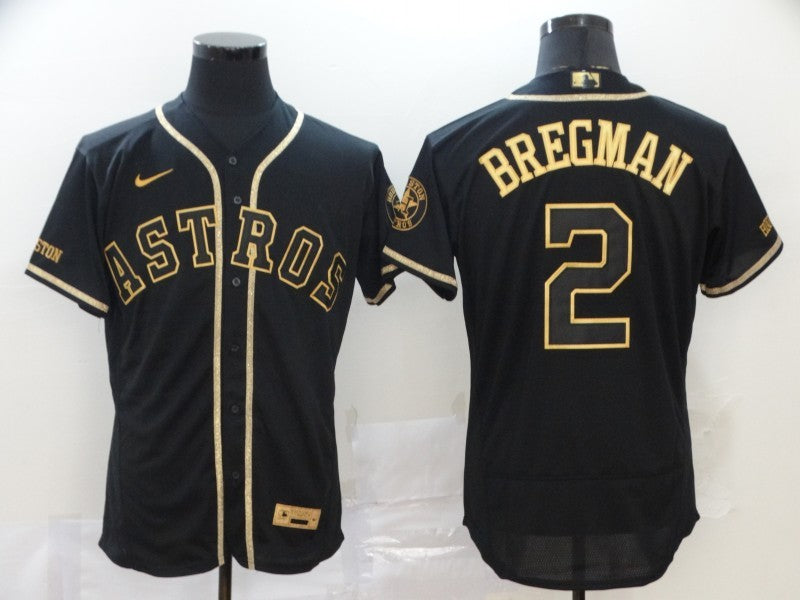 Men’s Houston Astros Alex Bregman #2 Black Stitched Jersey