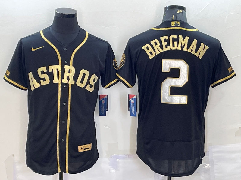Men’s Houston Astros Alex Bregman #2 Black Team Jersey