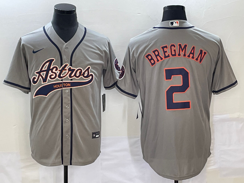 Men’s Houston Astros Alex Bregman #2 Gray Jersey Joint Edition