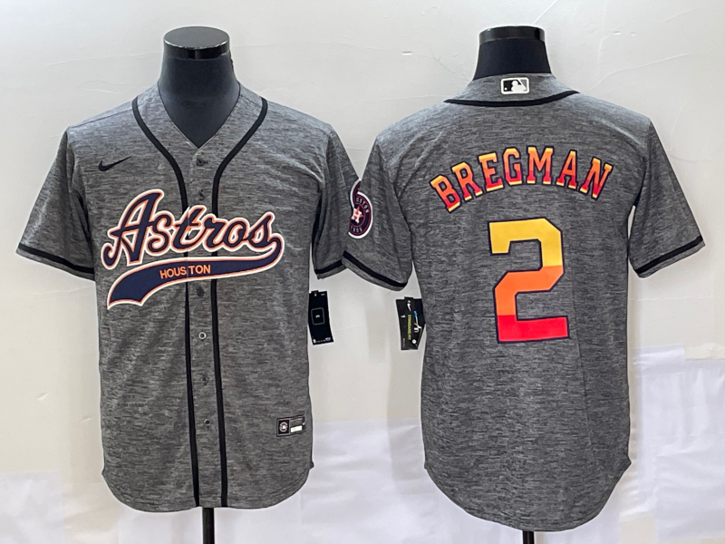 Men’s Houston Astros Alex Bregman #2 Gray Jersey Joint Edition