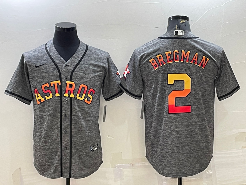 Men’s Houston Astros Alex Bregman #2 Gray Jersey