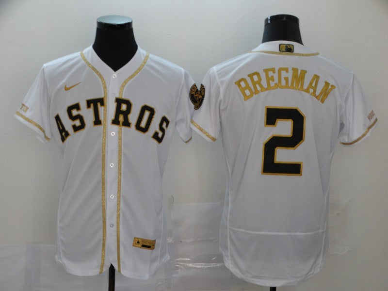 Men’s Houston Astros Alex Bregman #2 White Authentic Jersey