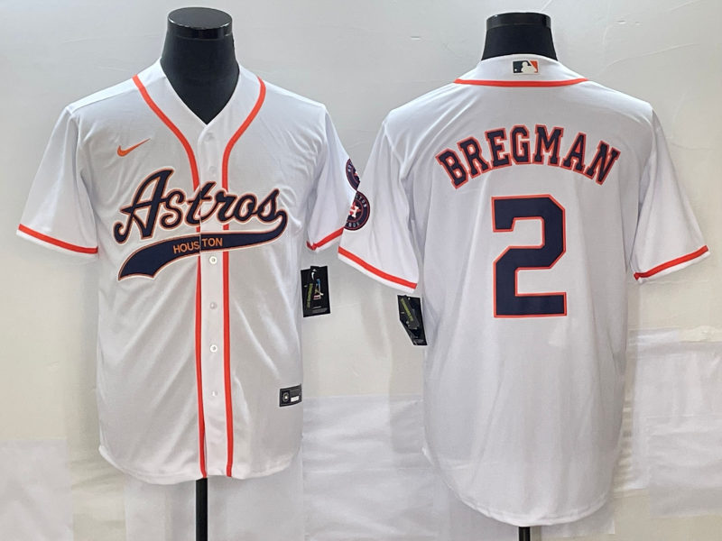 Men’s Houston Astros Alex Bregman #2 White Jersey Joint Edition