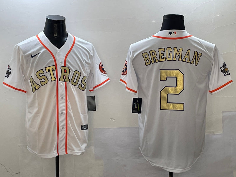 Men’s Houston Astros Alex Bregman #2 White Jersey