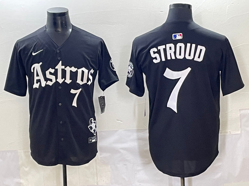 Men’s Houston Astros C.J. Stroud #7 Black Jersey