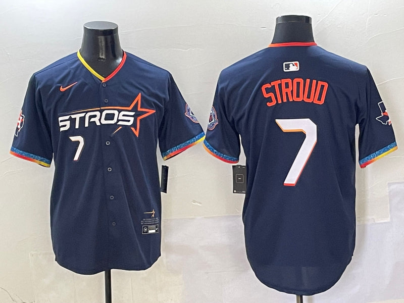 Men’s Houston Astros C.J. Stroud #7 Navy 2025 City Connect Limited Jersey