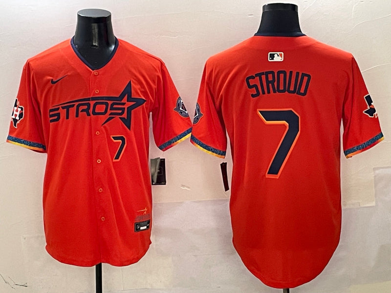 Men’s Houston Astros C.J. Stroud #7 Orange 2025 City Connect Limited Jersey