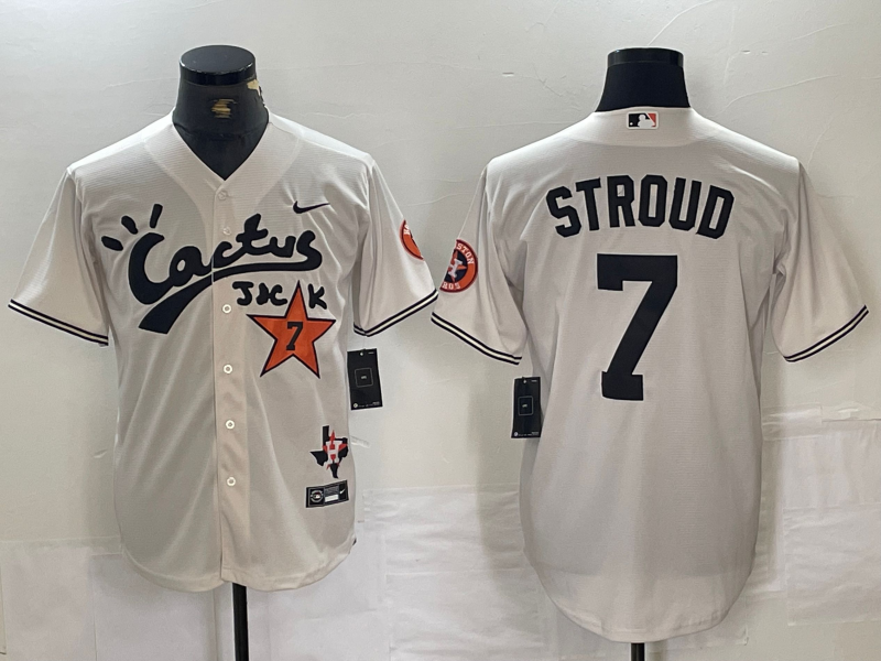 Men’s Houston Astros C.J. Stroud #7 White Limited Jersey