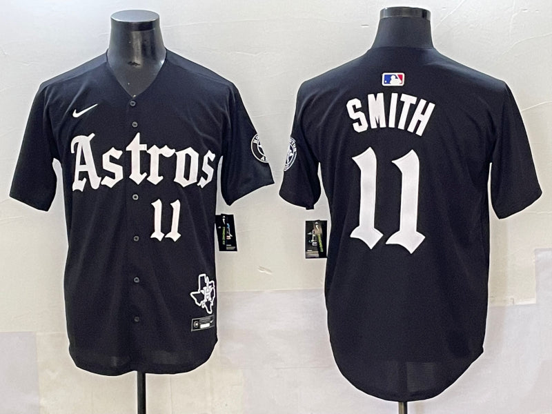 Men’s Houston Astros Cam Smith #11 Black Team Jersey
