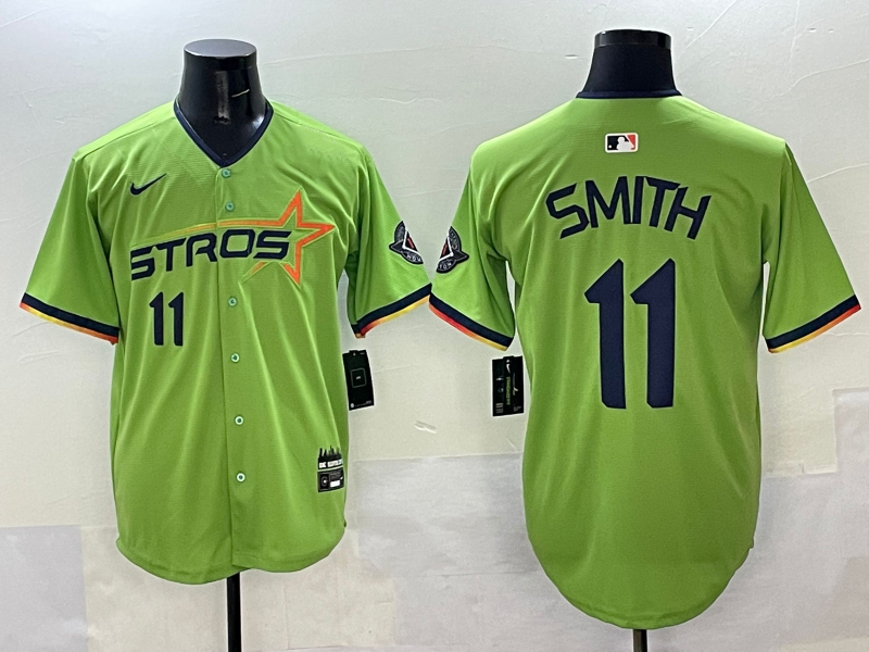 Men’s Houston Astros Cam Smith #11 Green 2025 City Connect Limited Jersey