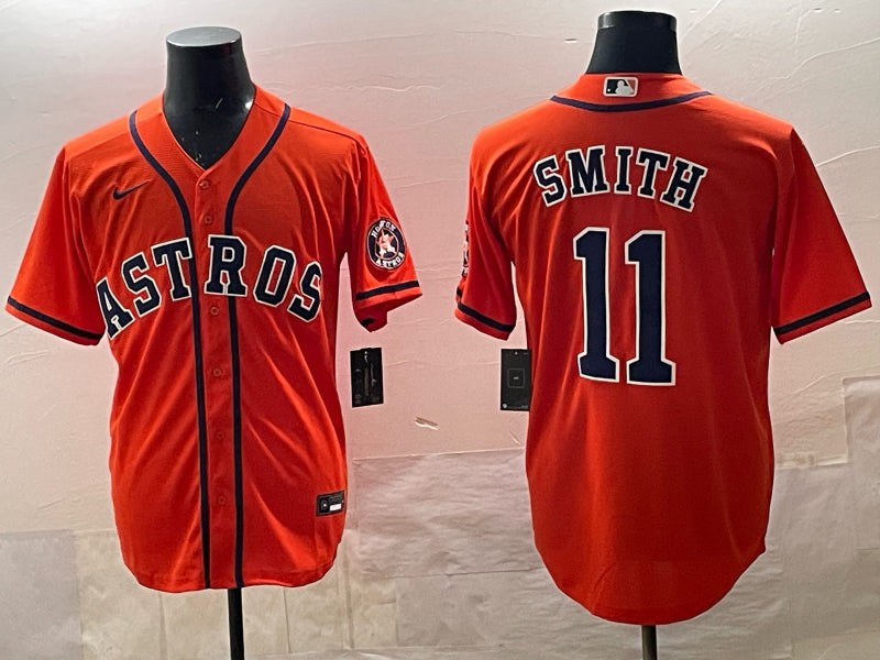 Men’s Houston Astros Cam Smith #11 Orange Alternate Jersey