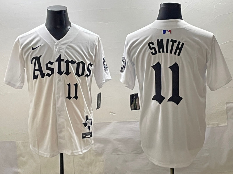 Men’s Houston Astros Cam Smith #11 White Team Jersey
