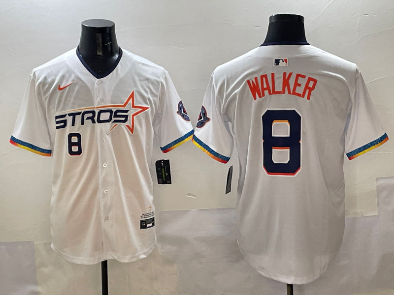Men’s Houston Astros Christian Walker #8 White 2025 City Connect Limited Jersey