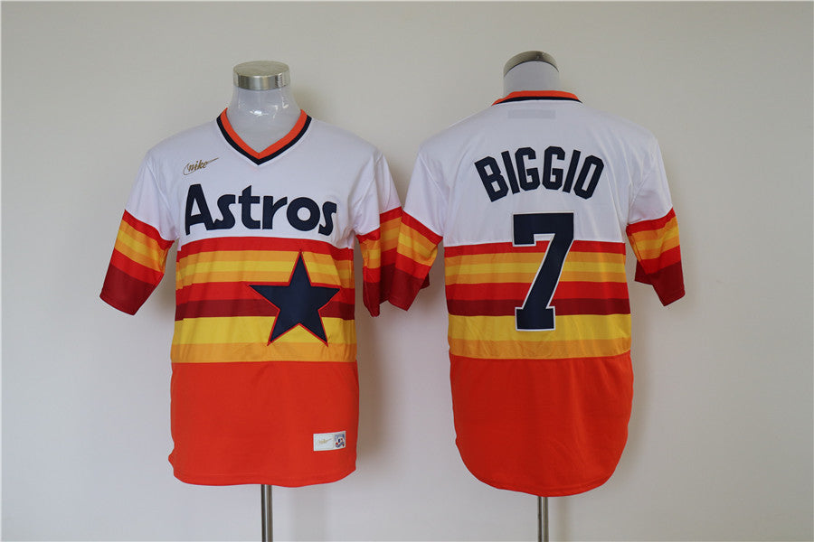 Men’s Houston Astros Craig Biggio #7 White Home Cooperstown Collection Jersey