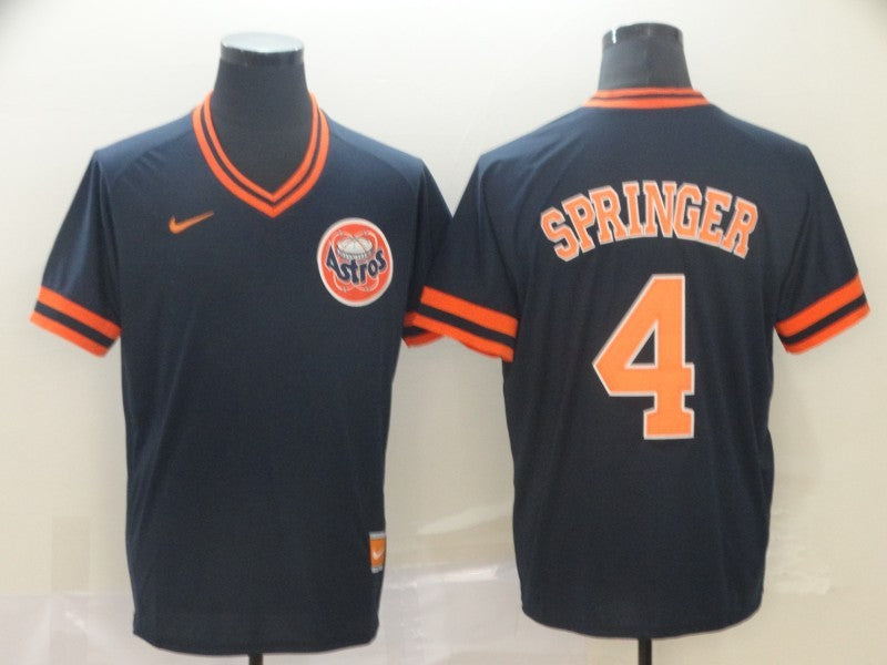 Men’s Houston Astros George Springer #4 Navy Authentic Jersey