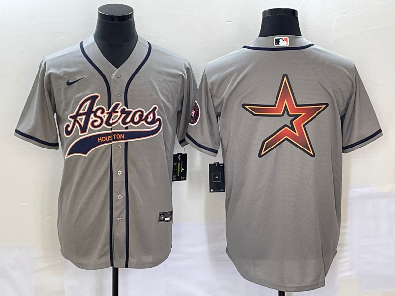 Men’s Houston Astros Gray Authentic Jersey Joint Edition