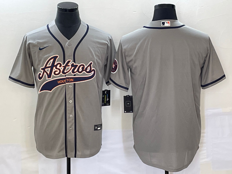 Men’s Houston Astros Gray Blank Jersey Joint Edition