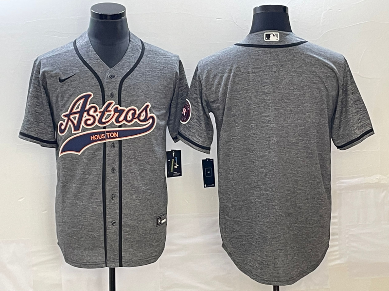 Men’s Houston Astros Gray Joint Edition Blank Jersey