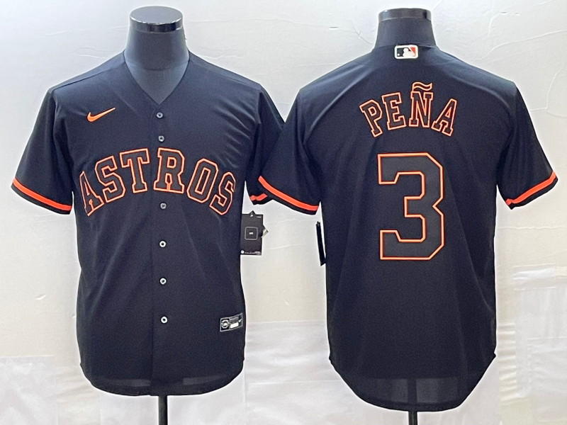 Men’s Houston Astros Jeremy Pena #3 Black Authentic Jersey