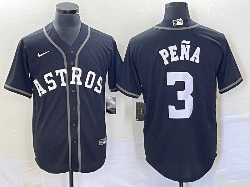 Men’s Houston Astros Jeremy Pena #3 Black Lights Out Jersey