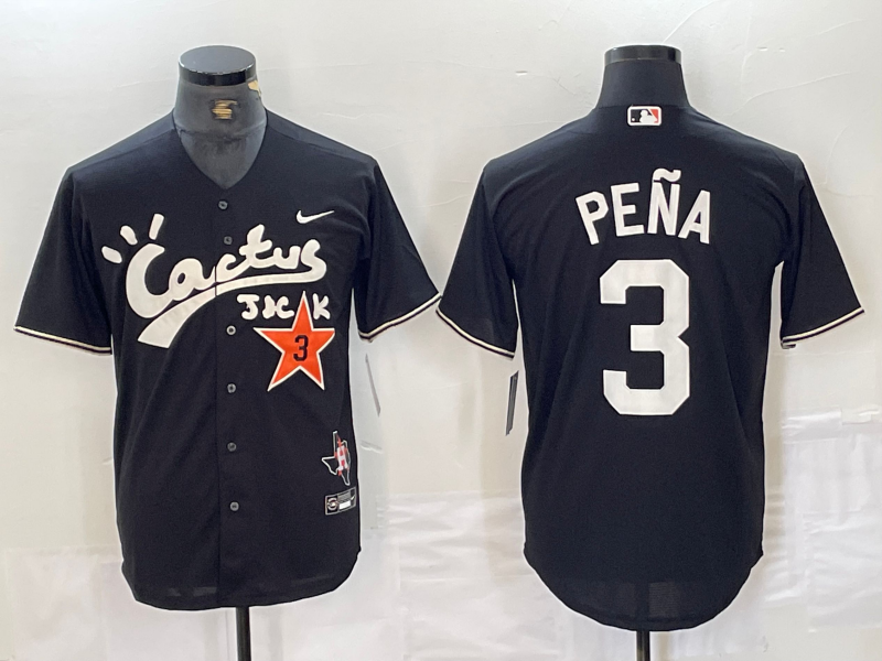 Men’s Houston Astros Jeremy Pena #3 Black Limited Jersey