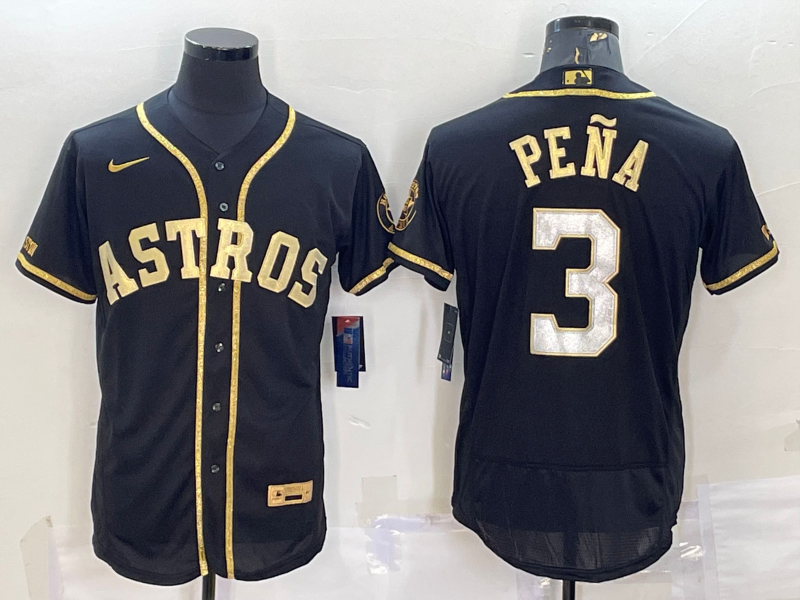 Men’s Houston Astros Jeremy Pena #3 Black Team Jersey