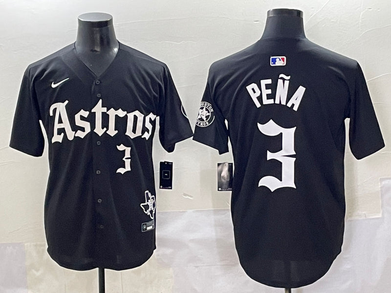 Men’s Houston Astros Jeremy Pena #3 Black Team Jersey